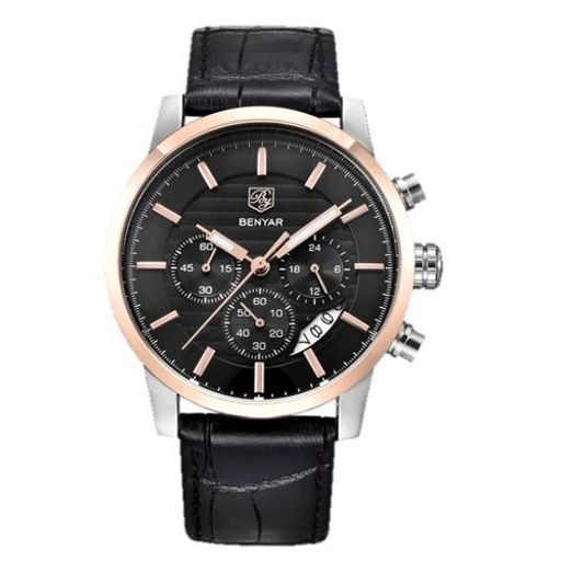 Montre Chronographe En Cuir thumbnail 1