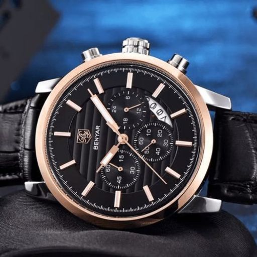 Montre Chronographe En Cuir thumbnail 2