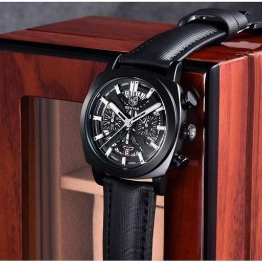 Montre Chronographe Bracelet en Cuir Attrait thumbnail 3