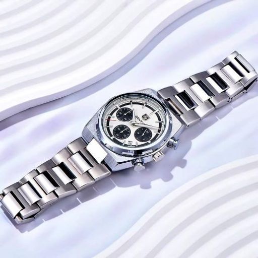 Montre à Quartz Chronographe en Acier Inoxydable Résistant à Leau,luminous thumbnail 2
