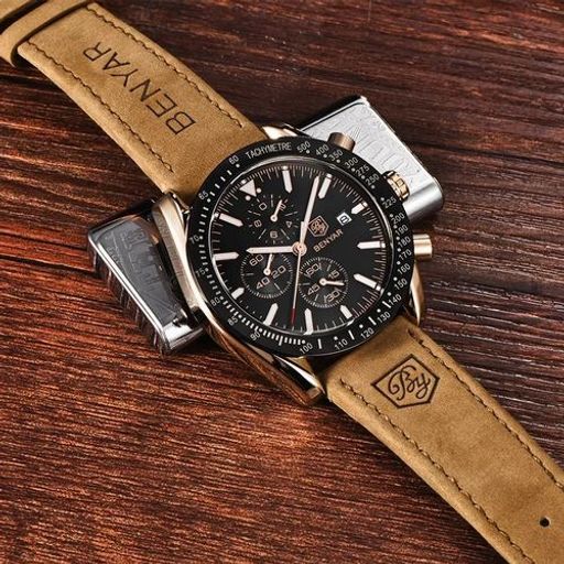 Montre Chronographe Homme en Cuir Dan thumbnail 4