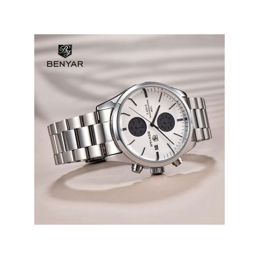 Montre Bracelet Argent pour Hommes Chronographe Cadran thumbnail 2