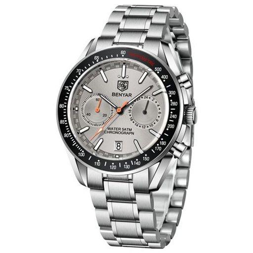 Montre Bracelet Argent pour Hommes Quartz Chronographe thumbnail 2