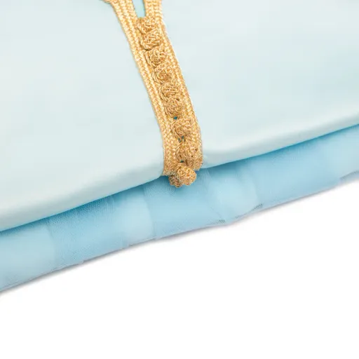 Caftan sans Manches en valentino -Bleu clair thumbnail 3