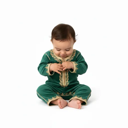 Grenouillère - vert royal pour bébé sans selham thumbnail 2