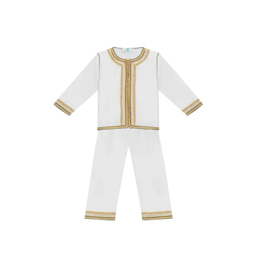 Jabador - Blanc pour Enfant avec Selham Noir thumbnail 4