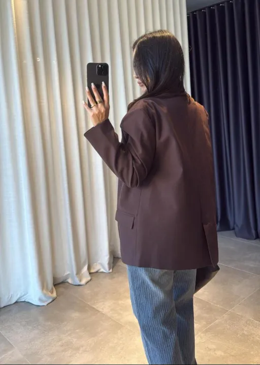 Blazer Marron Chocolat Oversize thumbnail 1
