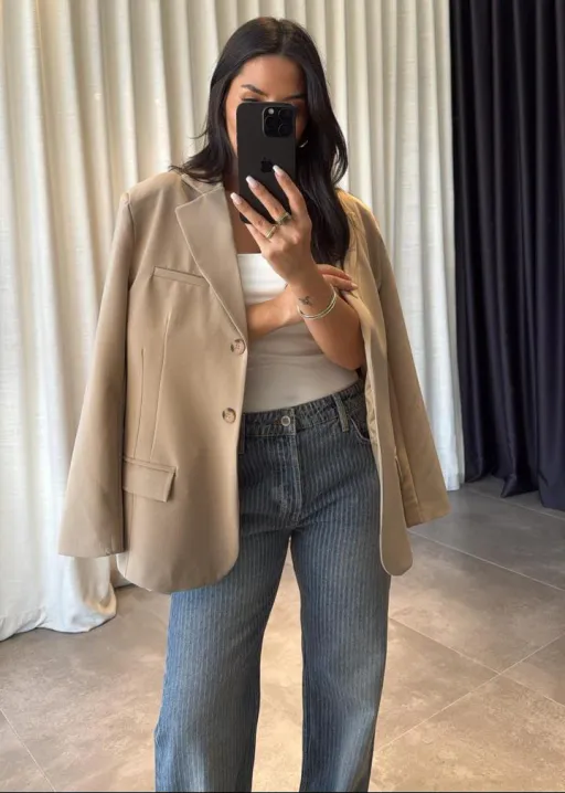 Blazer Oversize Beige thumbnail 2