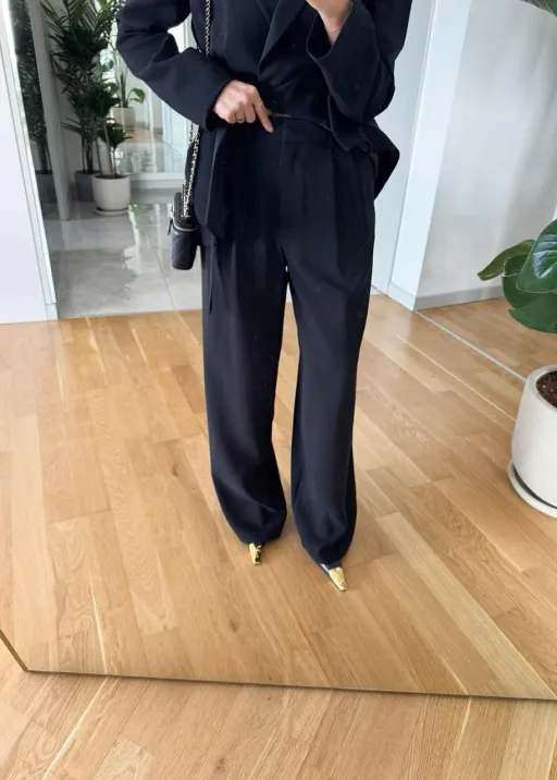 Ensemble Tailleur - Blazer Ceinturée & Pantalon Fluide thumbnail 3