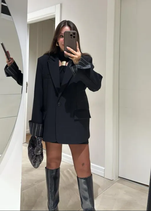Blazer Oversize À Doublure Rayée  thumbnail 2