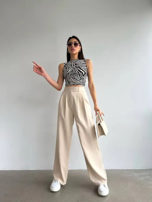 Pantalon Palazzo Avec Scratch  thumbnail 1