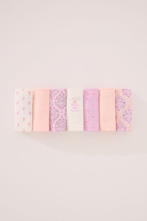 Lot de 7 tongs en coton dans les tons roses thumbnail 4