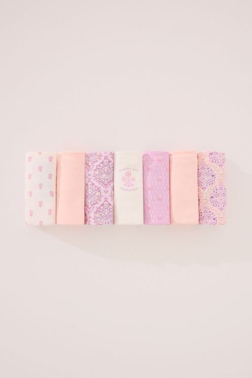 Lot de 7 tongs en coton dans les tons roses thumbnail 1