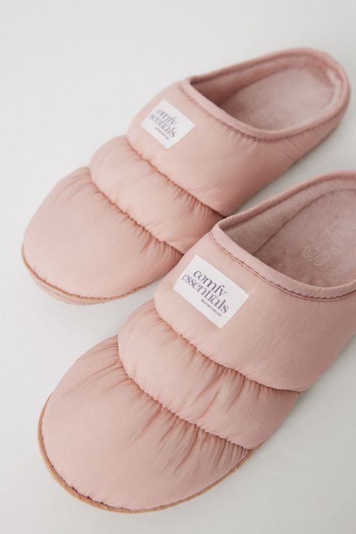Chaussons en nylon rembourré rose thumbnail 4