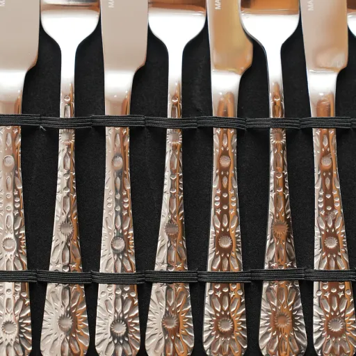 Ménagère 24 pièces en inox argenté – Zellige thumbnail 1