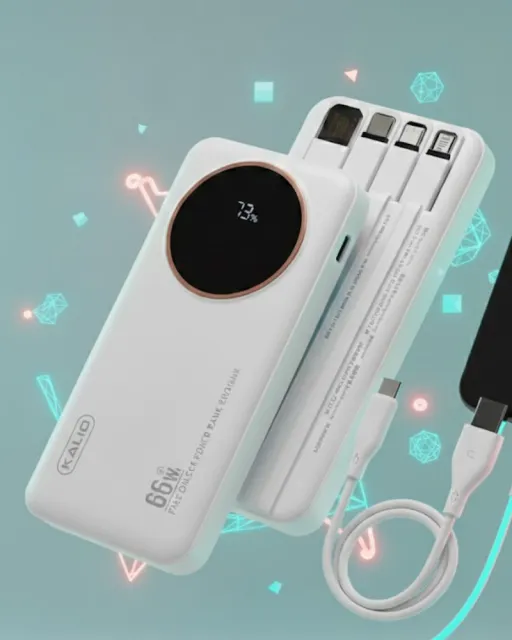 Power Bank 20000mAh 66W – Charge Ultra Rapide avec 4 Câbles Intégrés thumbnail 2