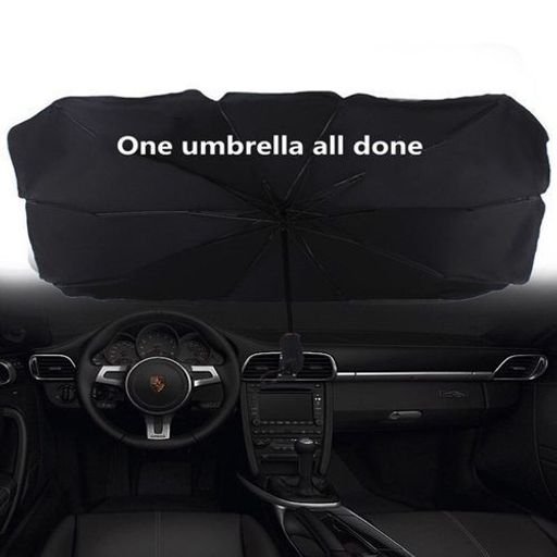 Couvre Pare-brise Parapluie Pliable En Titane Et Argent, Bloc De Lumière, Rayons Ultraviolets thumbnail 4
