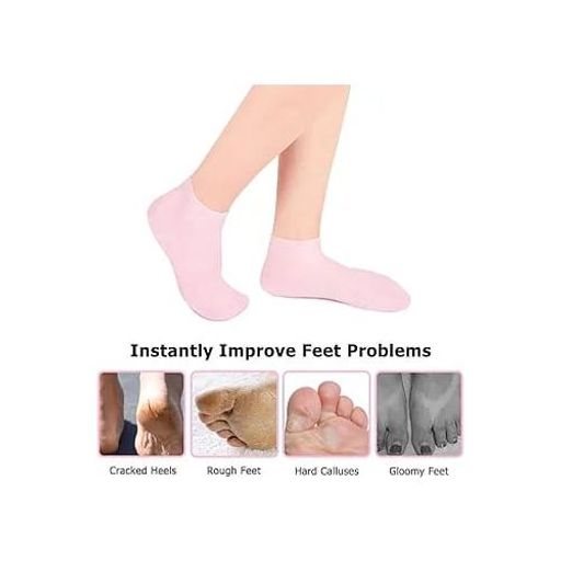 1paire De Chaussettes Hydratantes En Gel, Soin Des Pieds Et Talons Secs Fissurés thumbnail 2