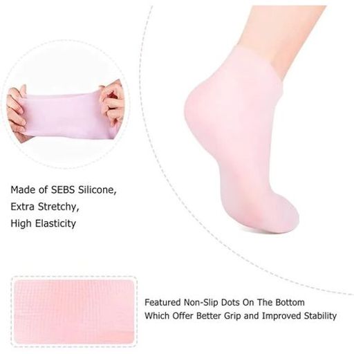 1paire De Chaussettes Hydratantes En Gel, Soin Des Pieds Et Talons Secs Fissurés thumbnail 3