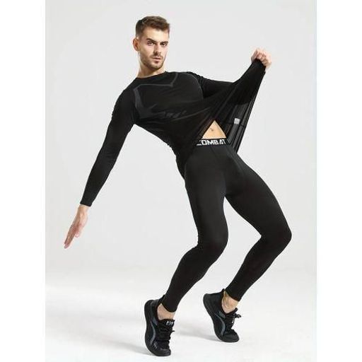 Survêtement De Sport Pour Hommes, Combinaison À Manches Longues Avec Pantalon Collant, L thumbnail 3