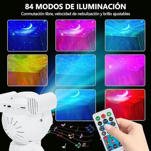 Projecteur Spatial Détoiles Dastronaute – Lampe De Chambre Avec Haut-parleur Bluethooth Et Télécommande thumbnail 2