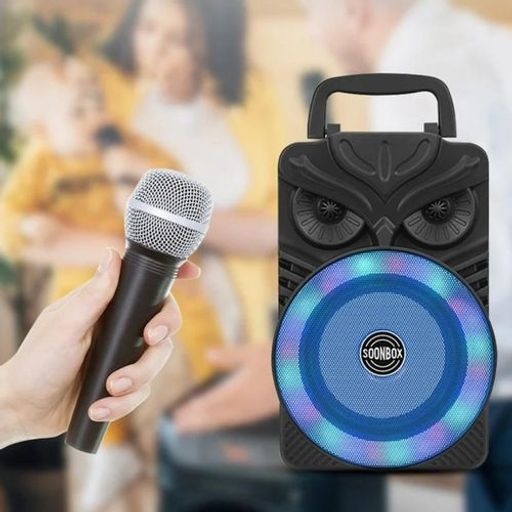 Haut-parleur Bluetooth Portable 4’’ Avec Micro – Son Stéréo Puissant, Basses Profondes, Lumières Led Rvb, Batterie Longue Durée thumbnail 2