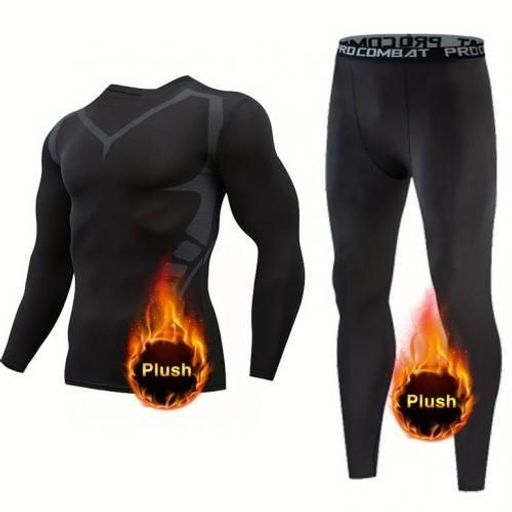 Survêtement De Sport Pour Hommes, Combinaison À Manches Longues Avec Pantalon Collant, Xl thumbnail 2