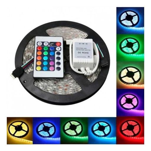 Bande Led Rgb 5m – Éclairage Flexible Avec Télécommande, 16 Couleurs, Idéale Pour Décoration thumbnail 2