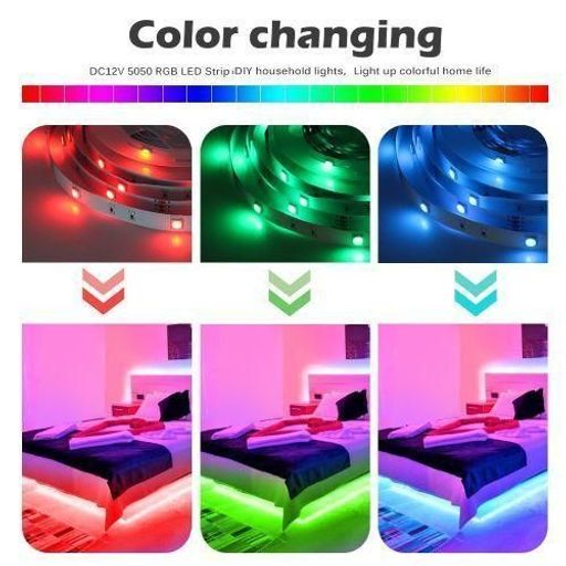 Bande Led Rgb 5m – Éclairage Flexible Avec Télécommande, 16 Couleurs, Idéale Pour Décoration thumbnail 4