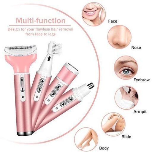 Kemei Rasoir Électrique Multifonction 4 En 1, Rechargeable Pour Nez, Oreilles, Corps Et Visage Femmes thumbnail 3