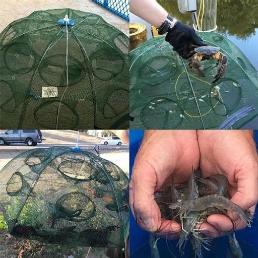 Filet De Pêche Automatique Pliable Pour Poissons, Crevettes, Ménès, Crabe, Maille thumbnail 2
