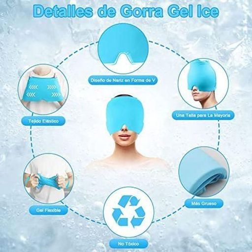 Casquette Thérapeutique Chaud/froid Pour Migraines, Maux De Tête, Confort Et Soulagement Immédiat, Bleu thumbnail 3