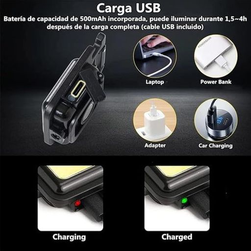 Mini Lampe De Poche Porte-clés, Led Rechargeable Portable Avec Crochet, 4 Modes thumbnail 3