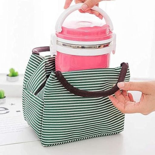 Sac À Lunch Isotherme Réutilisable, Sac Repas Portable Avec Doublure Isolante, Pour Bureau, Voyage Et Pique-nique, Vert thumbnail 2