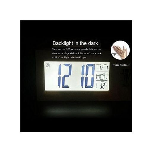 Horloge Numérique Alarme Réveil Lcd Projection Numérique Mur Rétro-éclairage Météo thumbnail 2