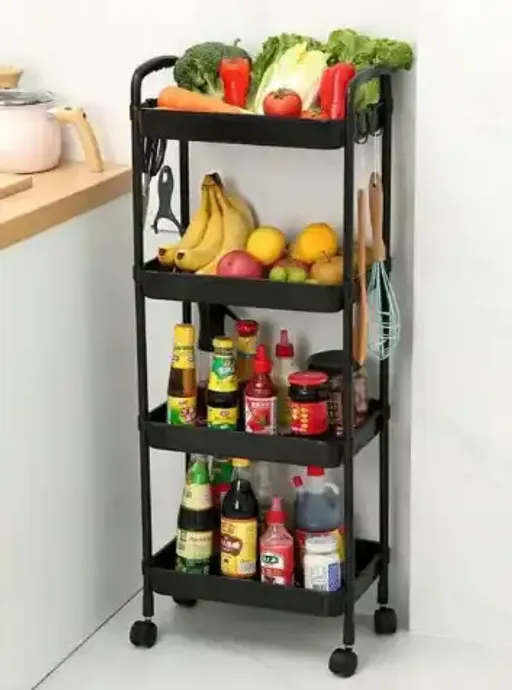 Chariot De Rangement Roulant – 4 Niveaux – Organisateur Polyvalent Pour Cuisine Et Maison thumbnail 2