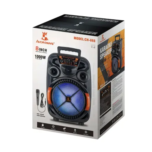 Enceinte Karaoké Bluetooth 1000w Ch-868 – Haut-parleur Portable Avec Micro Intégré thumbnail 1