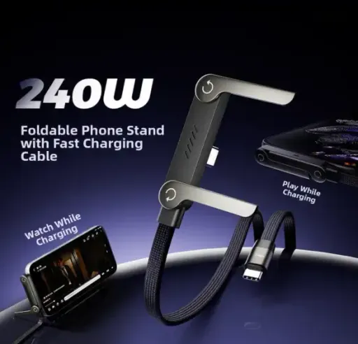 Câble De Charge Rapide 240w Pliable Avec Support – Ultra Résistant thumbnail 3