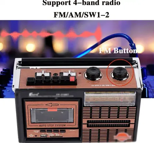 Radio Magnétophone Vintage – Bluetooth, Usb Et Fm thumbnail 3