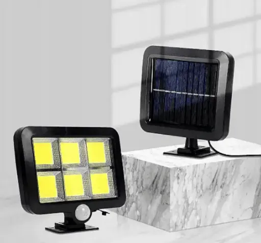 Lampe Led Solaire Extérieure Avec Capteur Pir Et Télécommande – Noir thumbnail 1