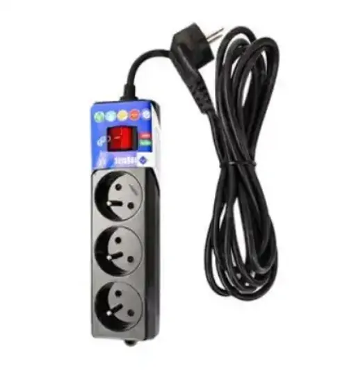 Rallonge Multi-prises 3 Ports 2p+terre 1,5 M Avec Interrupteur – Couleur Noir thumbnail 3