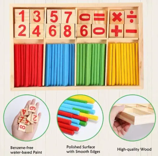 Bâtons De Calcul Mathématique En Bois – Jeu Éducatif D’apprentissage Des Nombres Pour Enfants thumbnail 3