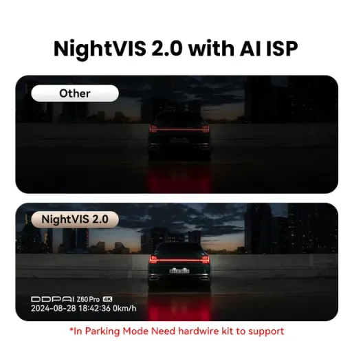 Ddpai Z60 Pro 4g Cloud Set – Dashcam Avant & Arrière + Module 4g + Hardwire Kit thumbnail 2