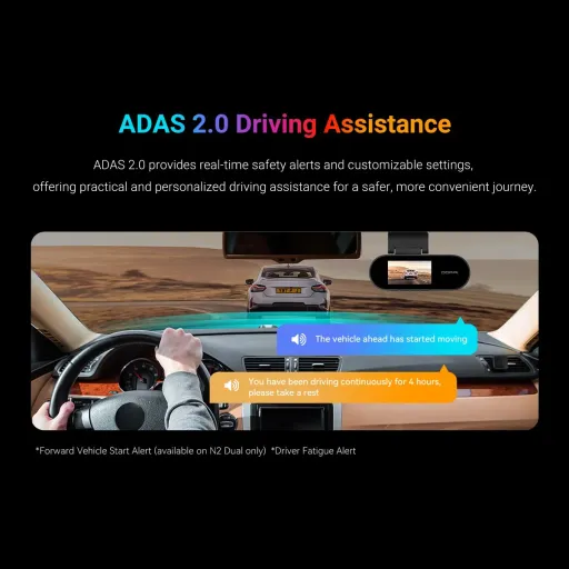 Ddpai N2 Dual 2k Dash Cam – Caméra Voiture Avant & Arrière Avec Super Condensateur Et Nightvis 2.0 thumbnail 2