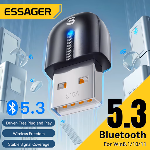Essager Adaptateur Usb Bluetooth 5.3 – Connectivité Simplifiée Pour Tous Vos Appareils thumbnail 1