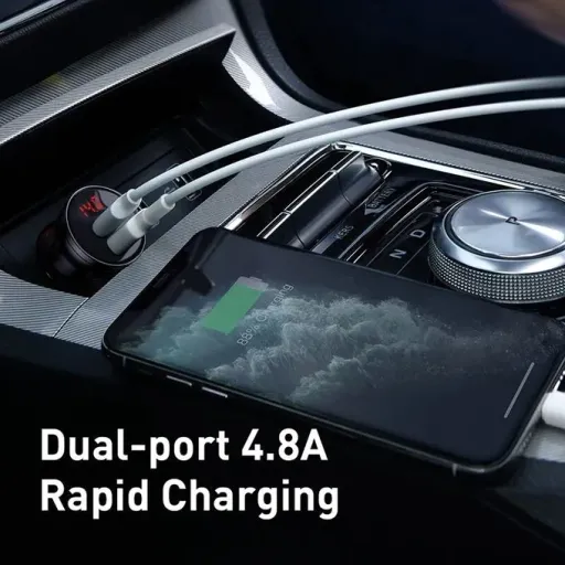 Baseus Chargeur De Voiture Double Usb 4,8a 24w, Charge Rapide thumbnail 2