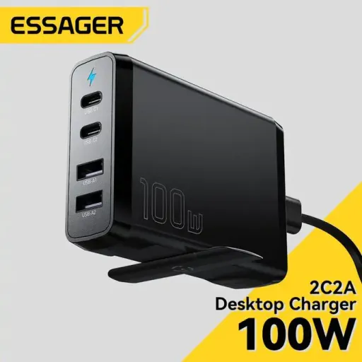 Essager Chargeur Gan De Bureau 100w, Charge Rapide 4 En 1 thumbnail 1