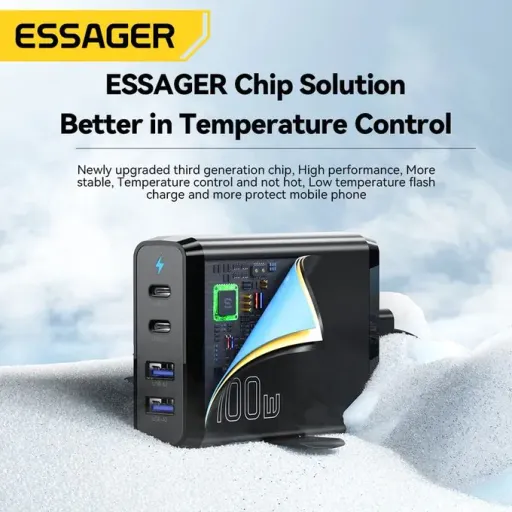 Essager Chargeur Gan De Bureau 100w, Charge Rapide 4 En 1 thumbnail 2