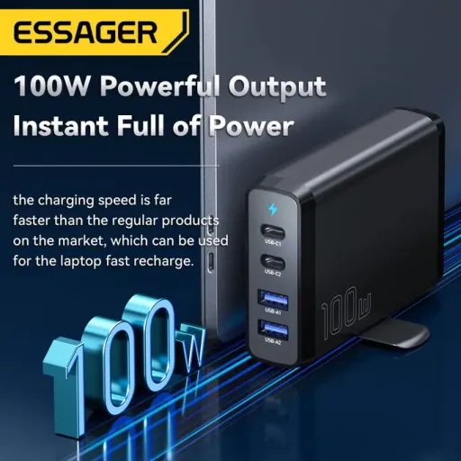 Essager Chargeur Gan De Bureau 100w, Charge Rapide 4 En 1 thumbnail 3