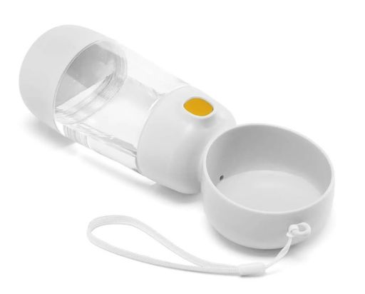 Bouteille De La Nourriture Et L’eau 2 En 1 Leopet Happytravel – Blanc/verte thumbnail 2